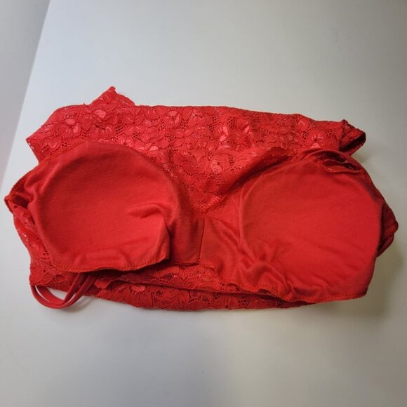 Red Tank Top Lace Camisole SIZE M - Stretchy Top -  NEW - Picture 5 of 7
